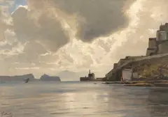 Ascan Lutteroth, Küste beim Castello di Baia am Golf von Pozzuoli, 1889, Oil on canvas