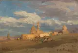 Carl Wuttke, Die Kalifengräber bei Kairo, Ende 1890, Oil on canvas