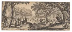 La grande chasse by Jacques Callot, Ca. 1619, Etching, sold May 2015