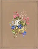 Franz Xaver Nachtmann, Alpenblumenstrauß, 1835, Gouache