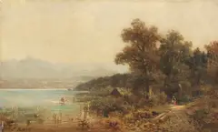 Ludwig Sckell, Oberbayrische Seelandschaft, Um 1900, Oil