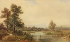 Ludwig Sckell, Kleine Flußlandschaft, Oil