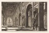 Veduta interna della Basilica di S. Giovanni Laterano by Giovanni Battista Piranesi, 1768, Etching, sold May 2015