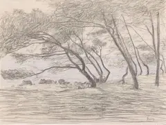 Südfrankreich by Paul Baum, Ca. 1897, Chalk drawing, sold May 2015
