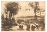 Gardeuse d'Oies by Camille Pissarro, 1888, Etching, sold May 2015