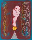 Andy Warhol, Eva Mudocci, 1984, Silkscreen in colors