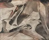 Karl Otto Götz, Fodat, 1957, Mixed media on canvas