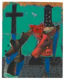 Markus Lüpertz, Melonen Kreuz oder Melonen Monstranzen, 1984/85, Oil