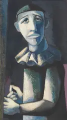 Johann Georg Müller, Selbstbildnis als Harlekin, 1954, Oil on canvas