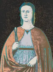 Saint Apollonia by Andy Warhol, 1984, screenprint in colors on Essex Offset Kid, sold Dec 2014