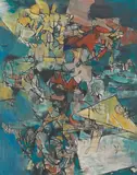 Heinz Schanz, Ohne Titel, 1955, Oil on fibreboard