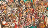 Hp (d. i. Hans Peter) Zimmer, Schädelstätte, 1986, Oil on canvas
