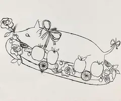 Piglet by Andy Warhol, Um 1959, India ink drawing, sold Dec 2014