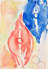 Augenbild by Ernst Wilhelm Nay, 1965, Watercolor, sold Dec 2014