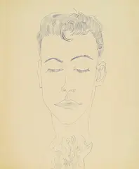 Young Man by Andy Warhol, Um 1956, Ball-point drawing, sold Dec 2014