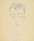 Andy Warhol, Young Man, Um 1956, Ball-point drawing