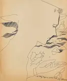 Andy Warhol, Jack Holding Crayons, Um 1956, Ball-point drawing