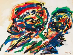 Searching by Karel Appel, 1966, Gouache, sold Dec 2014