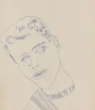 Andy Warhol, Young man with hearts (V), Ca. 1956, Ball-point drawing