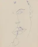 Andy Warhol, Young man with hearts (VII), Ca. 1956, Ball-point drawing