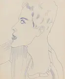 Andy Warhol, Young man with hearts (VIII), Um 1956, Ball-point drawing