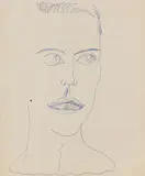 Andy Warhol, Young man with hearts (II), Um 1956, Ball-point drawing