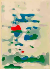 Blue writing by Peter Zimmermann, 2000, Mixed media, sold Dec 2014