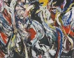 Ohne Titel by Helmut Sturm, 1984, Mixed media on canvas, sold Dec 2014