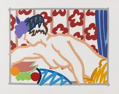 Judy reaching over table by Tom Wesselmann, 1997, Silkscreen in colors, sold Dec 2014