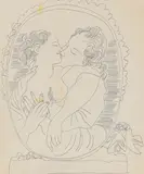 Andy Warhol, Couple Embracing, Ca. 1954/55, Ball-point drawing