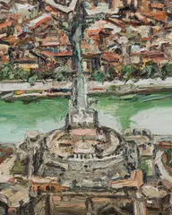 Roma, Castel S. Angelo by Ralph Fleck, 1986, Oil on canvas, sold Dec 2014