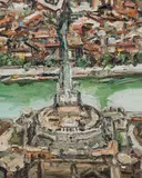 Ralph Fleck, Roma, Castel S. Angelo, 1986, Oil on canvas