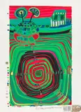 La Barca - Regentag by Friedensreich Hundertwasser, 1969, Silkscreen in colors, sold Dec 2014