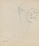 Andy Warhol, Kegon Falls, Japan, 1956, Ball-point drawing
