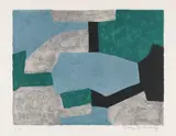 Composition grise, verte et bleue by Serge Poliakoff, 1966, Lithograph in colors, sold Dec 2014