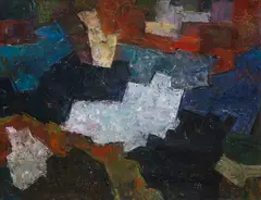 Ohne Titel by Francis Bott, 1961, Oil on fibreboard, sold Dec 2014