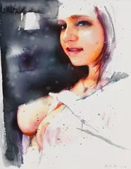 Ohne Titel by Martin Eder, 2003, Watercolor, sold Dec 2014