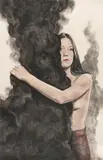 Iris van Dongen, Ohne Titel (Embrace), 2005, Charcoal