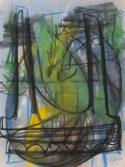 Abstrakte Komposition by Fritz Winter, 1959, Colored chalk, sold Dec 2014