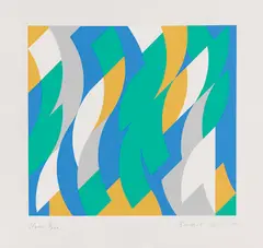Start by Bridget Riley, 2000, Farbserigrafie auf leichtem Karton, sold Dec 2014