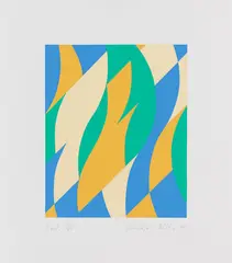 Fold by Bridget Riley, 2004, Silkscreen in colors, sold Dec 2014