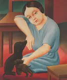 Georg Schrimpf, Mädchen mit Hunden