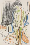 Stehender weiblicher Akt by Ernst Ludwig Kirchner, Um 1908/09, Charcoal, sold Dec 2014