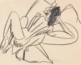 Liegender weiblicher Akt by Ernst Ludwig Kirchner, Um 1909/1911, Chalk drawing, sold Dec 2014