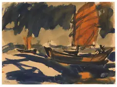 Dschunken by Emil Nolde, 1913, Watercolor, sold Dec 2014