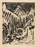 Ernst Ludwig Kirchner, Sertigstraße im Winter, 1924, Woodcut