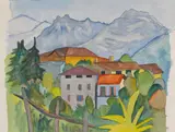 Hermann Hesse, Tessiner Dorfansicht, 1927, Watercolor
