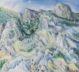 Paul Kleinschmidt, Felslandschaft bei Ulm (Landschaft bei Blaubeuren), 1929, Oil on panel