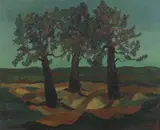 Josef Scharl, Baumgruppe, 1934, Oil on burlap