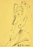 Sich reckender weiblicher Akt by Ernst Ludwig Kirchner, Um 1913, Pen and India ink drawing, sold Dec 2014